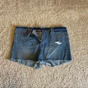 Express high rise jean shorts